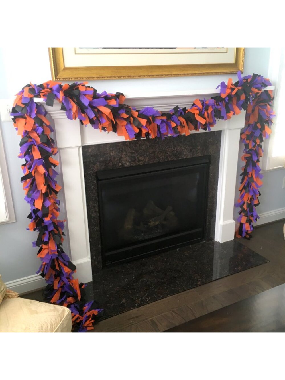 15ft Halloween Garland Plastic Rag Party Haunted House Long Light Up Mantel OOAK